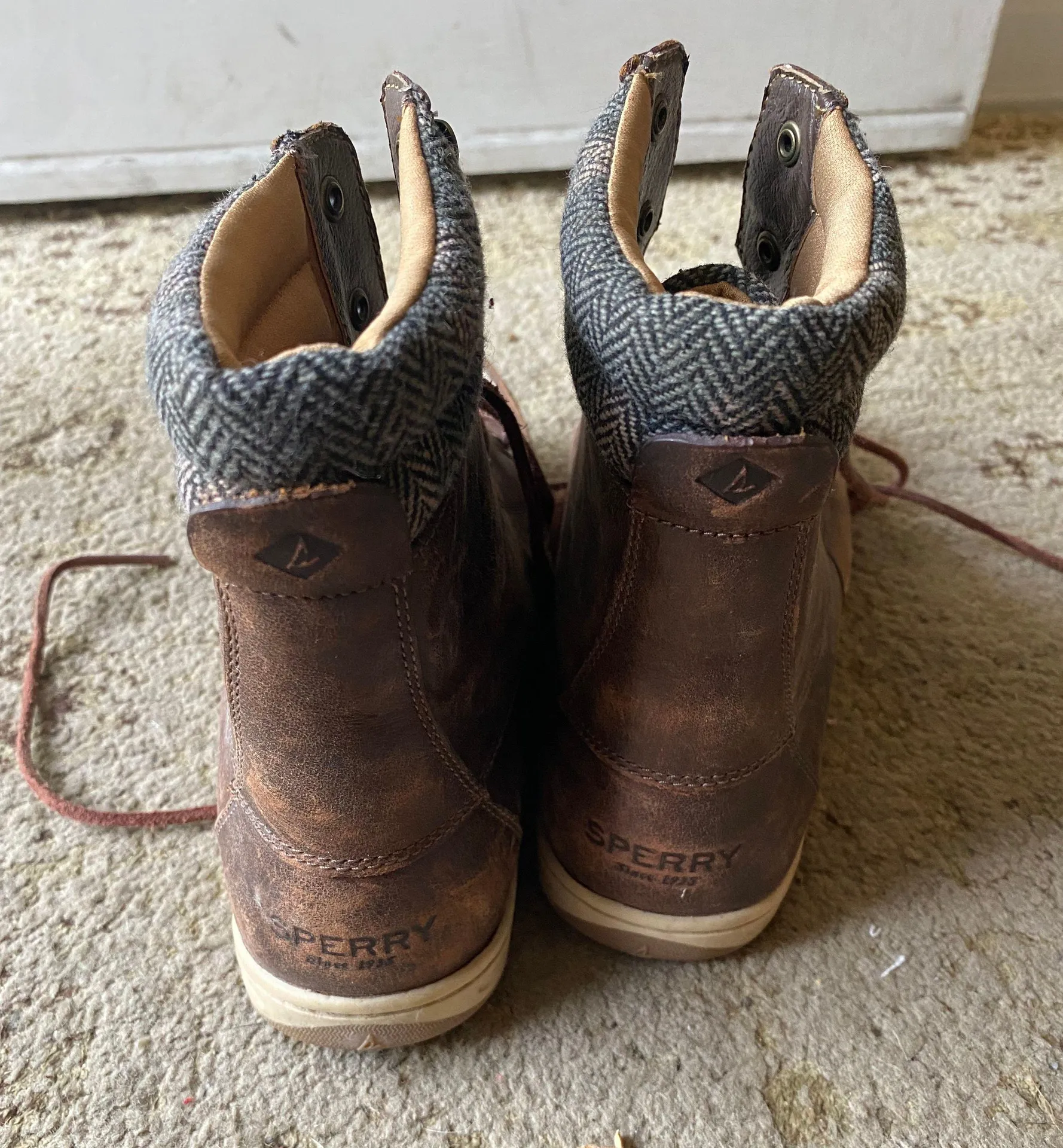 Sperry Distressed Brown Leather Booties - Image 4