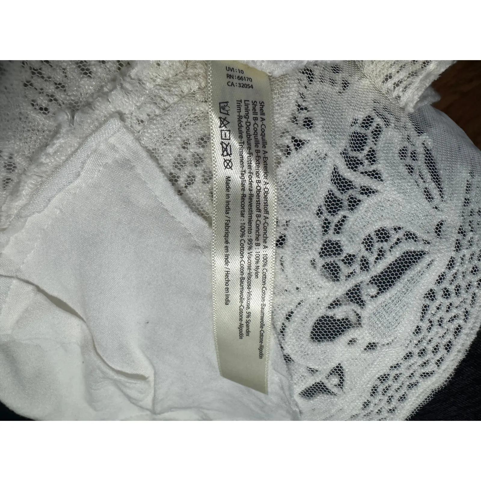 Free People One Ivory Lace Bralette – Adjustable Straps, Smocked Back Size Small - Image 7