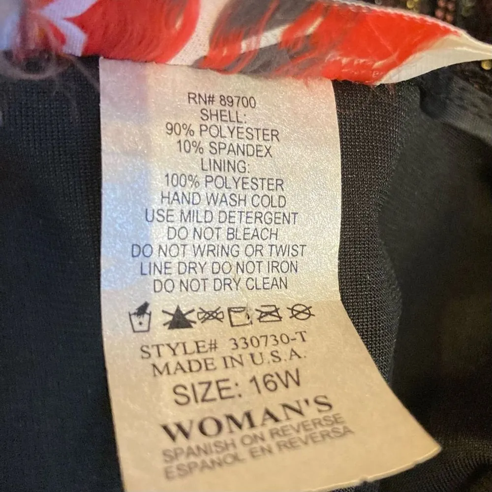 R&K ORIGINALS woman Sparkly Top & Jacket combined Black & Brown Size 16W - Image 4