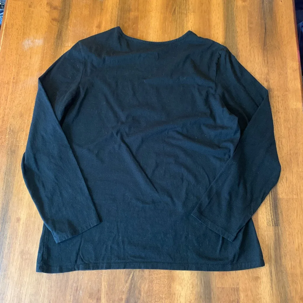 Festive Black Merry Christmas Women's Long Sleeve Tee XXL 20 100%cotton - Image 4