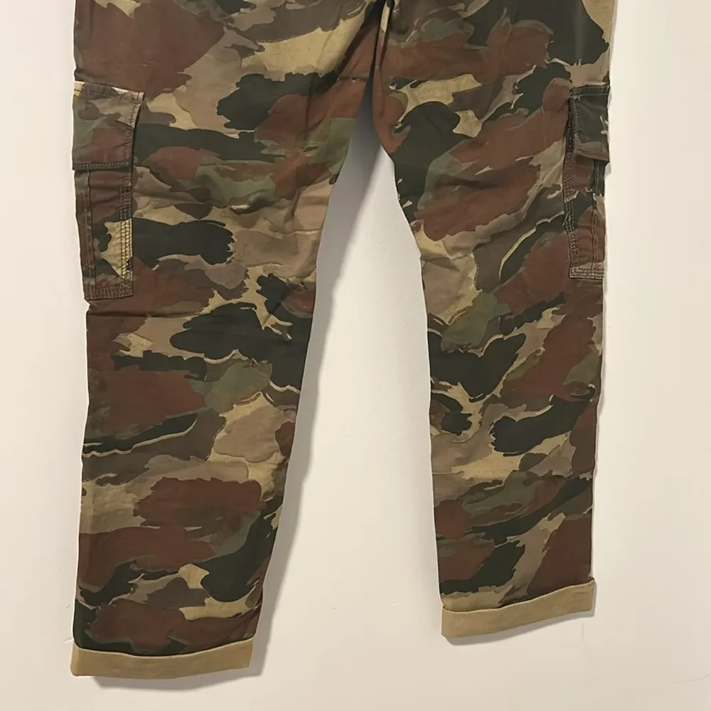 65% Cotton 18% Linen Cargo Camo Straight Leg Pants Size 26 - Image 5