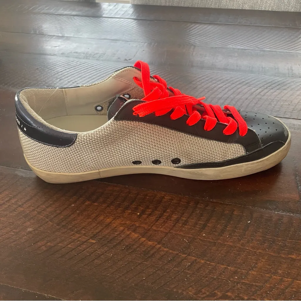 Golden Goose Superstar Sneakers Mesh and Leather size 42/US‎ 12 Orange Black - Image 8