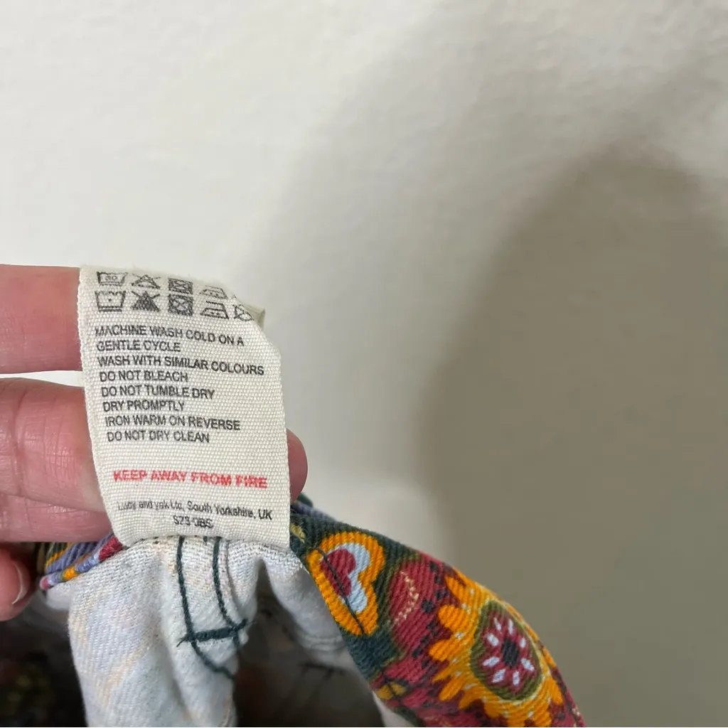 Lucy & Yak Dana Trousers Kaleidoscopic Floral Iris Print Retro Womens Size 28 - Image 10