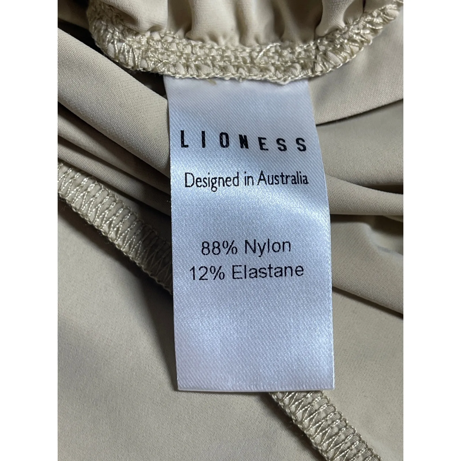 Lioness Olive Green Khaki Short Cap Sleeve Open Back Ruffle Tiered Mini Dress S - Image 4