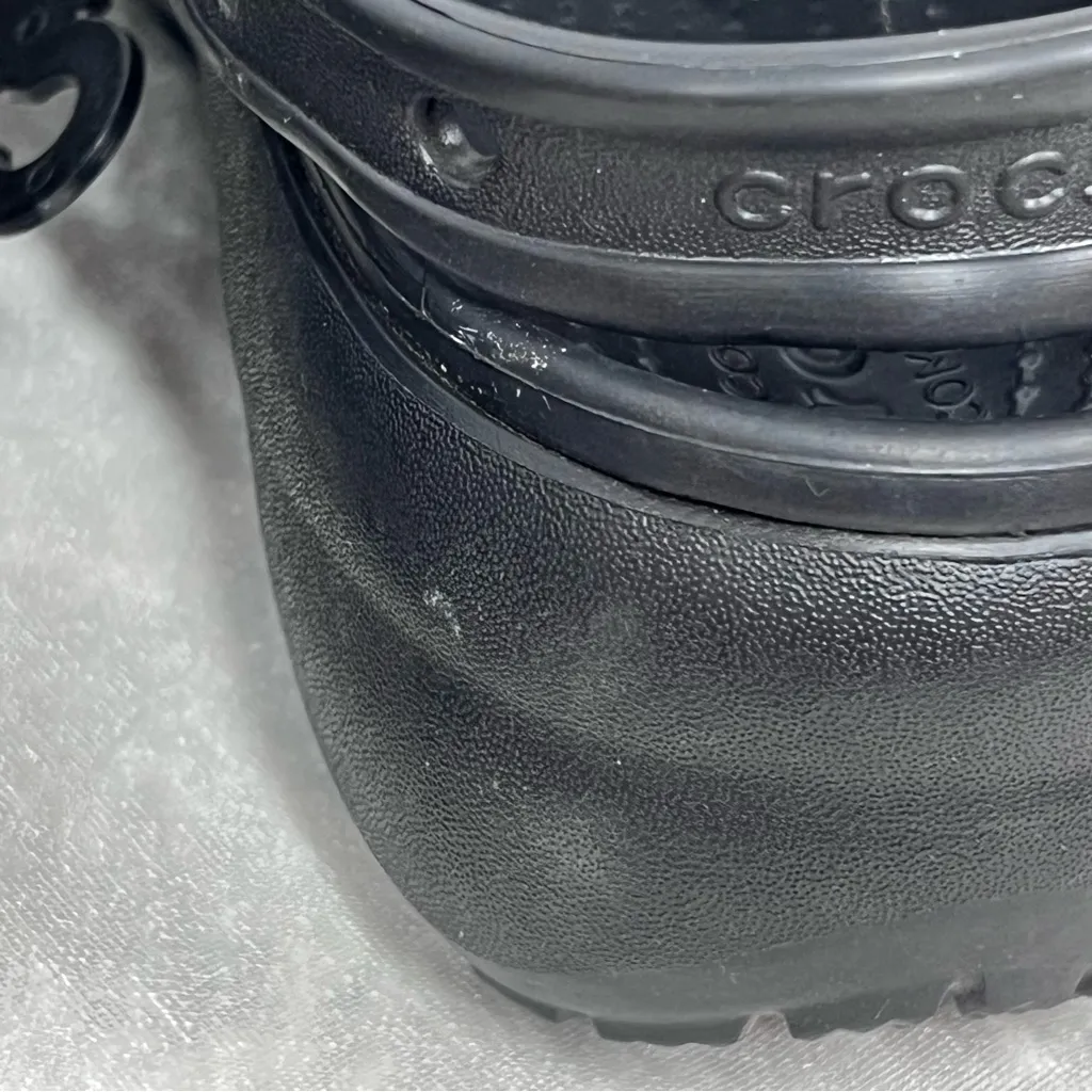 NWT CROCS Classic Platform Black Clogs w7 chunky iconic comfy unisex - Image 9