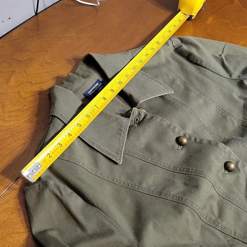 Jones New York Green Denim Jean Jacket Large Vintage - Image 9