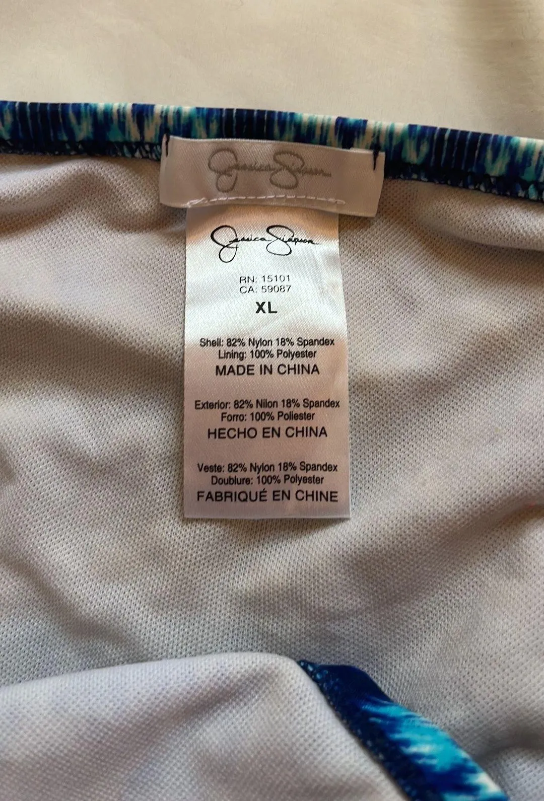 Jessica Simpson | Blue & White Patterned Bikini Bottoms XL - Image 2