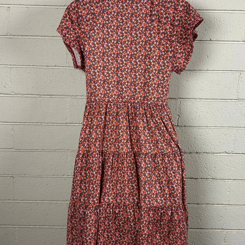 Urban Outfitters Floral V-Neck Babydoll Mini Dress in Red Size S - Image 9