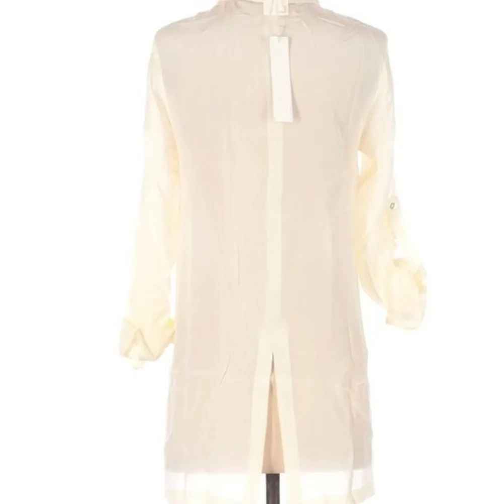 Line and Dot NWT  Silk Ivory Button Down - Image 3