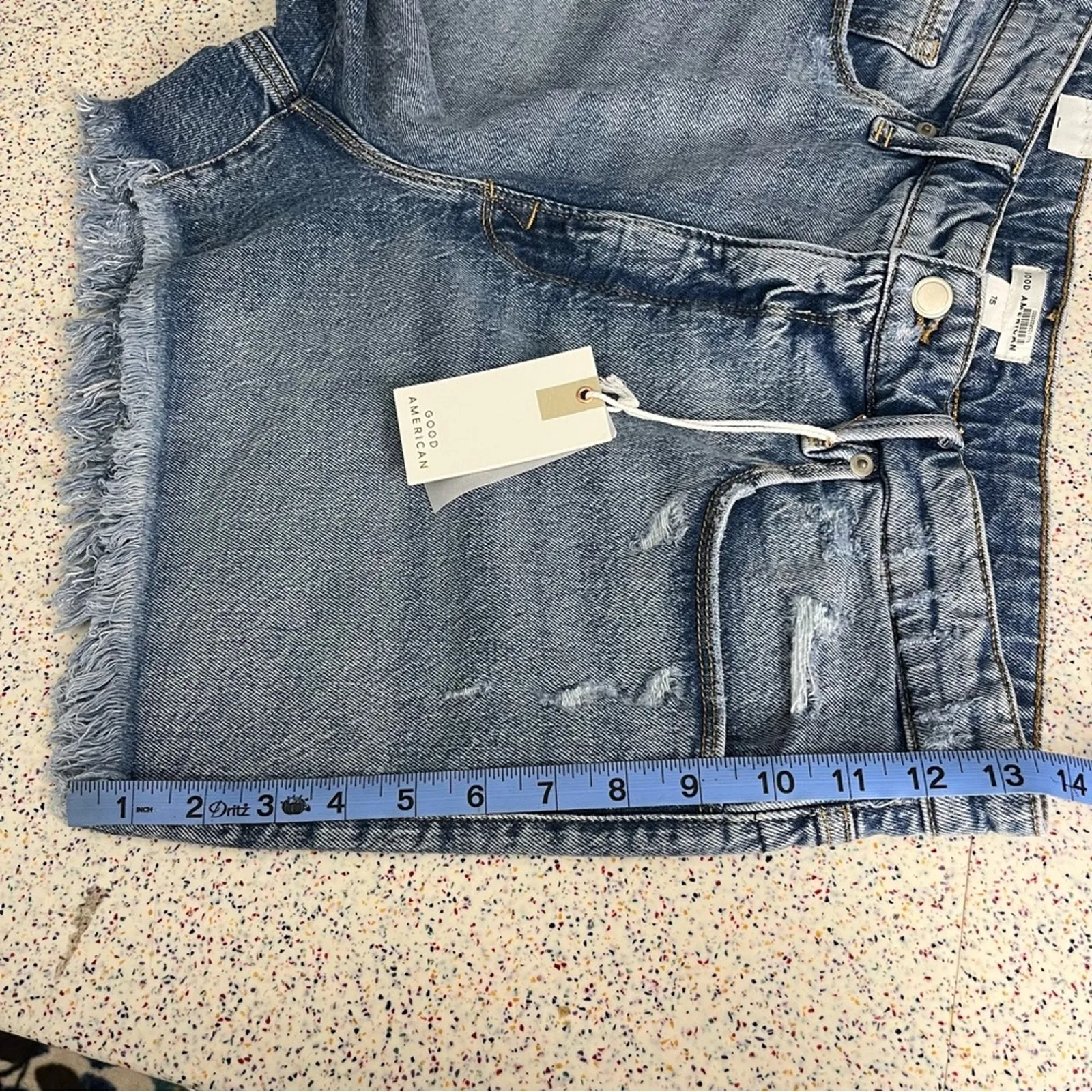 NWT Good American Good 90’s Short Denim Jean Cut Off High Rise Distressed - Image 10