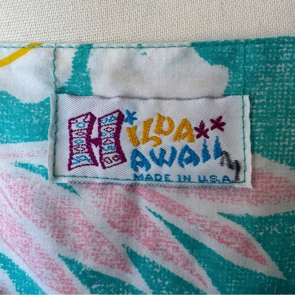 Hilda Hawaii Pastel‎ Floral MuuMuu Maxi Dress Kaftan Hawaiian Tropical Mrs Roper Blue Size L - Image 6