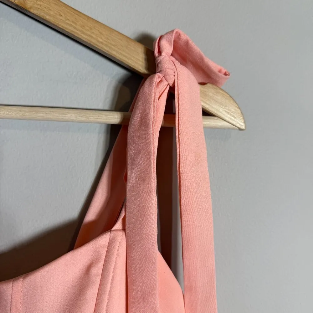 Lucy in the Sky Netty Corset Ruffle Mini Dress Womens Small Pink Bows Girly Chic - Image 8