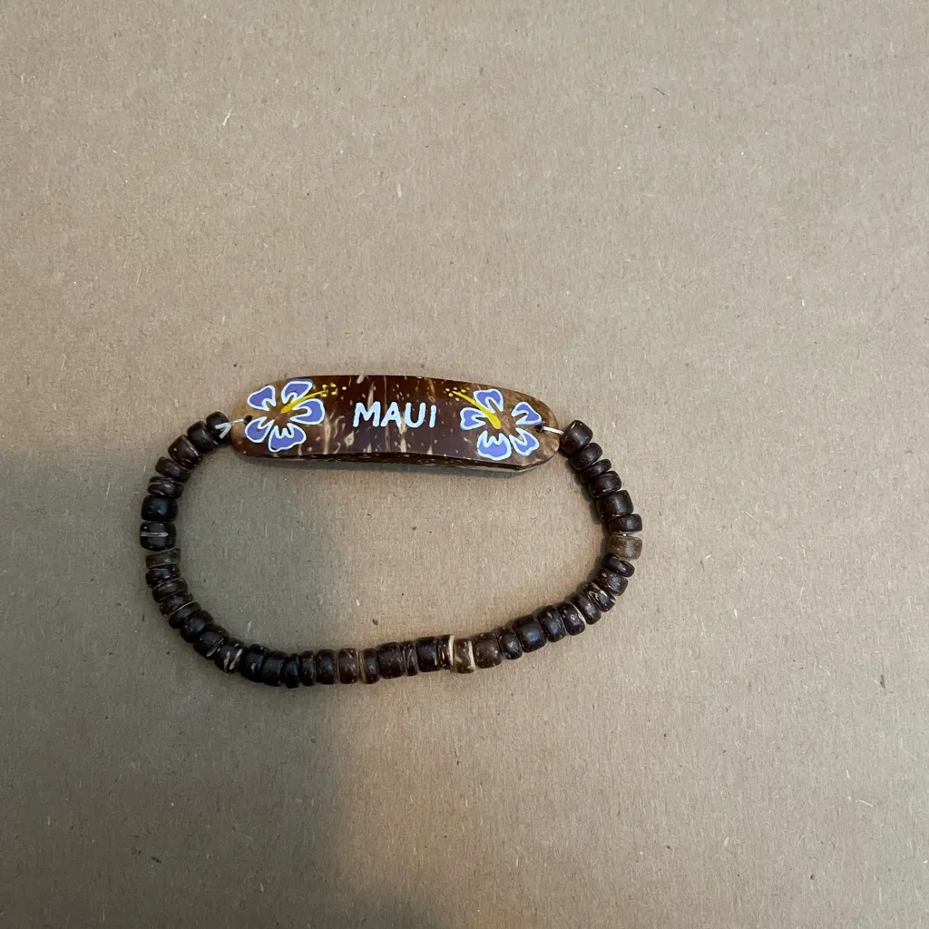 90’s Maui wood bead braclet Brown - Image 4
