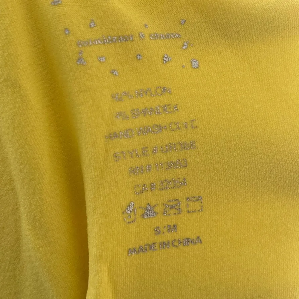 Neon Yellow Crop Top Off the Shoulder Bright Black Light Party Small Stretch - Image 2