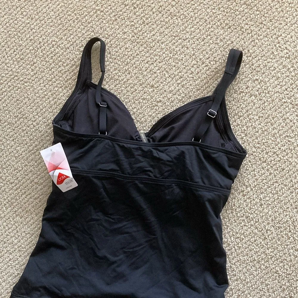 NEW Lands’ End Black Women’s Swimsuit Top Tankini Front Twist Padded Size 10 NWT - Image 5
