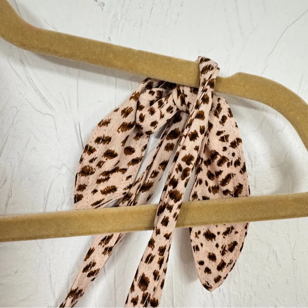 Kittenish Brown Animal Print Coverall Romper Womens XL Beachy Summer Casual - Image 5