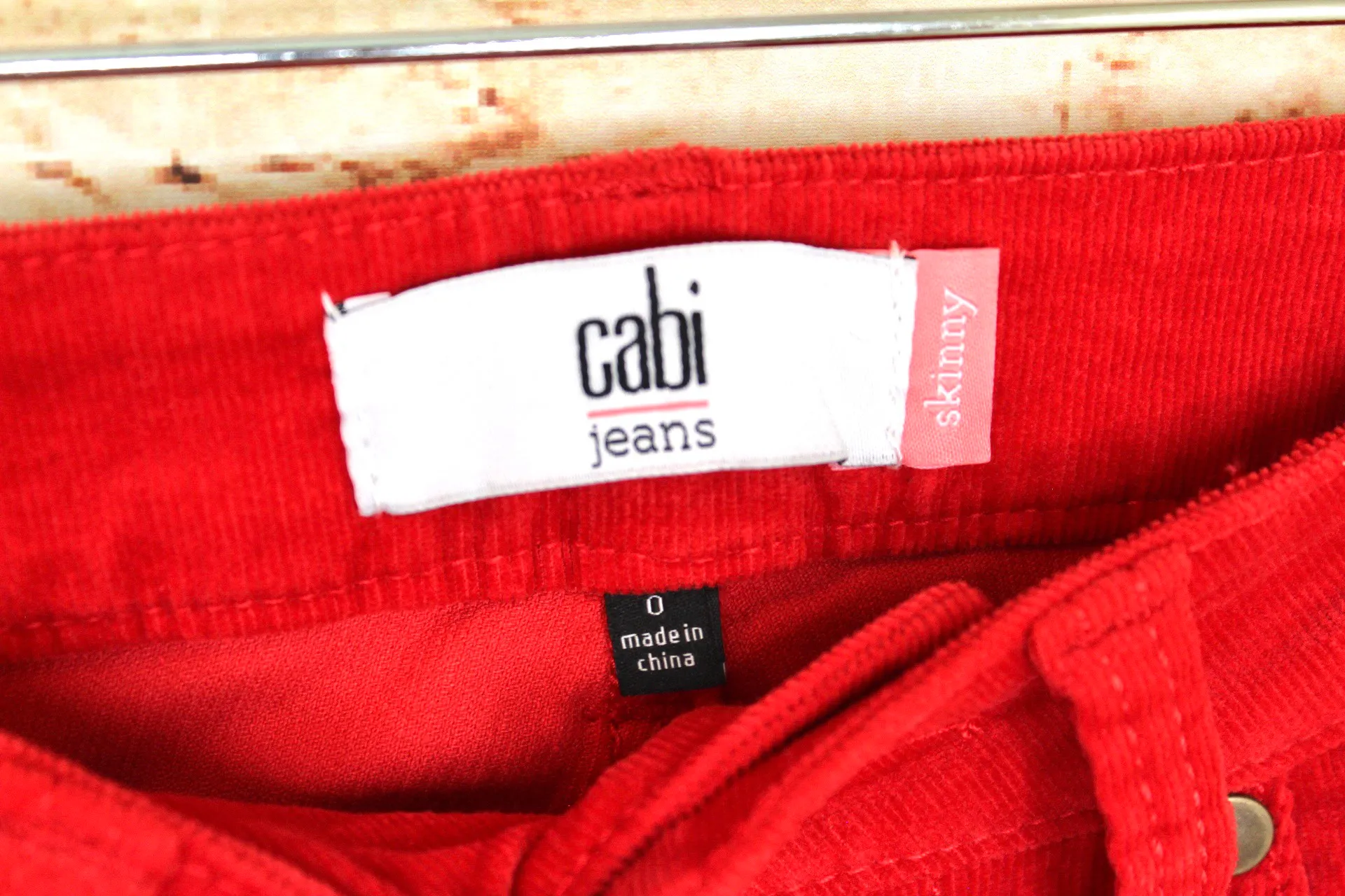 Jeans | Red Corduroy Skinny Fit Pants - Image 9