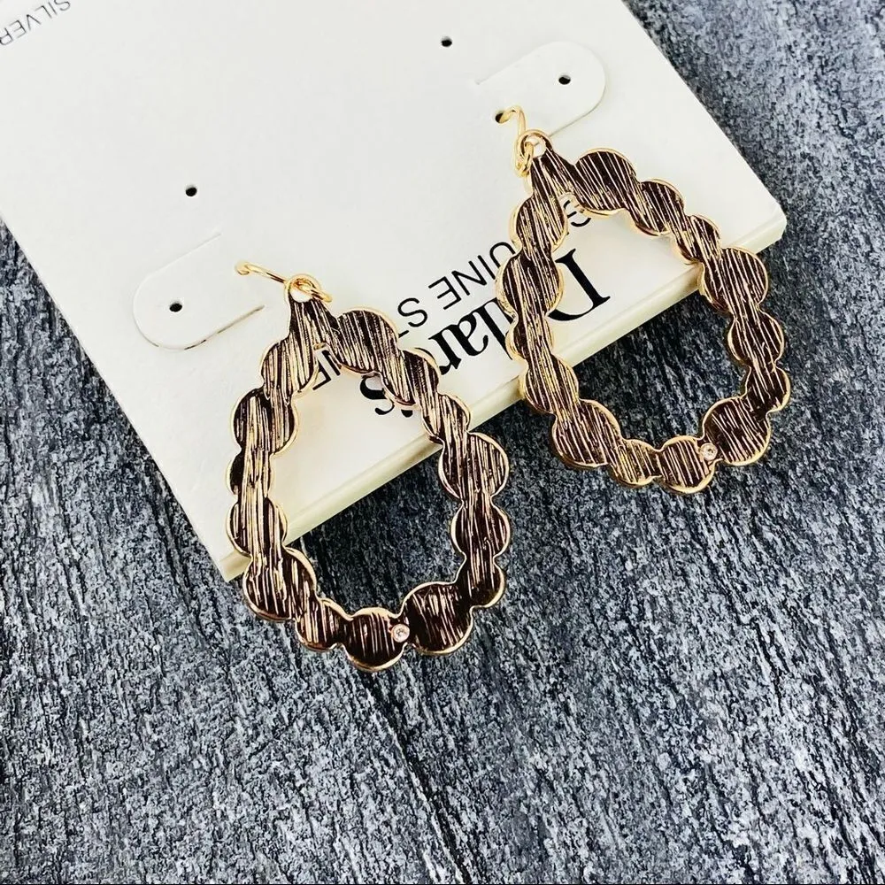 Dillards Open Teardrop Dangle Fashion Earrings NWT Blue - Image 7