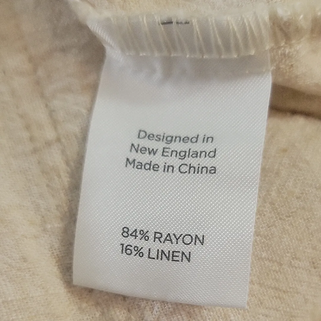 Mia & Tess Beige Cropped Capri Wide Leg Linen Rayon Blend Pants Sz XL - Image 4