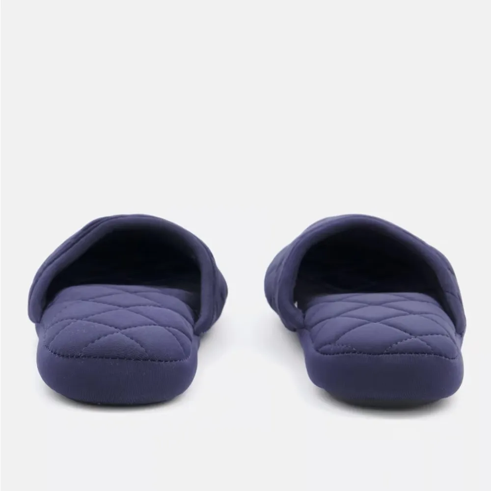 NEW Charter Club Navy Quilted Memory Foam Slippers, Size L (9-10) New w/Tag - Image 2