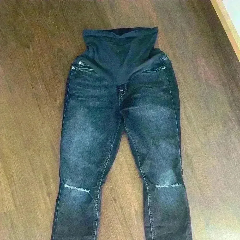 PEA and POD FOR ALL MANKIND SLIM ILLUSION SKINNY LEG MATERNITY JEANS Blue Size 29 - Image 4