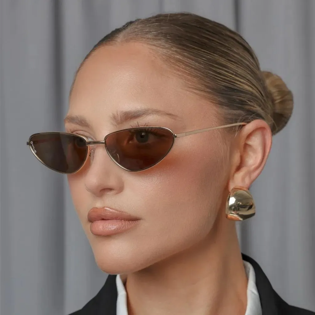 Otra Aster Sunglasses in Gold & Brown Mirror One Size New Womens Sunnies - Image 11