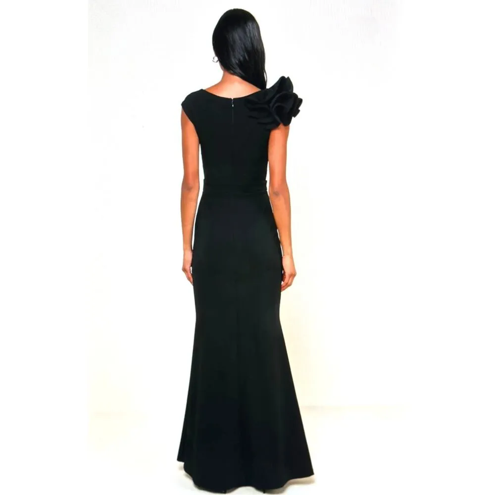 LuLus Lucette Black Sleeveless Ruffled Mermaid Gown XS - Image 6