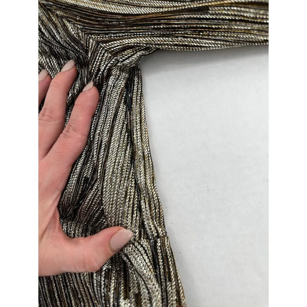 Michael Kors Dress Size XS Metallic Empire Waist V Neck Party Office Gold Event‌ - Image 7