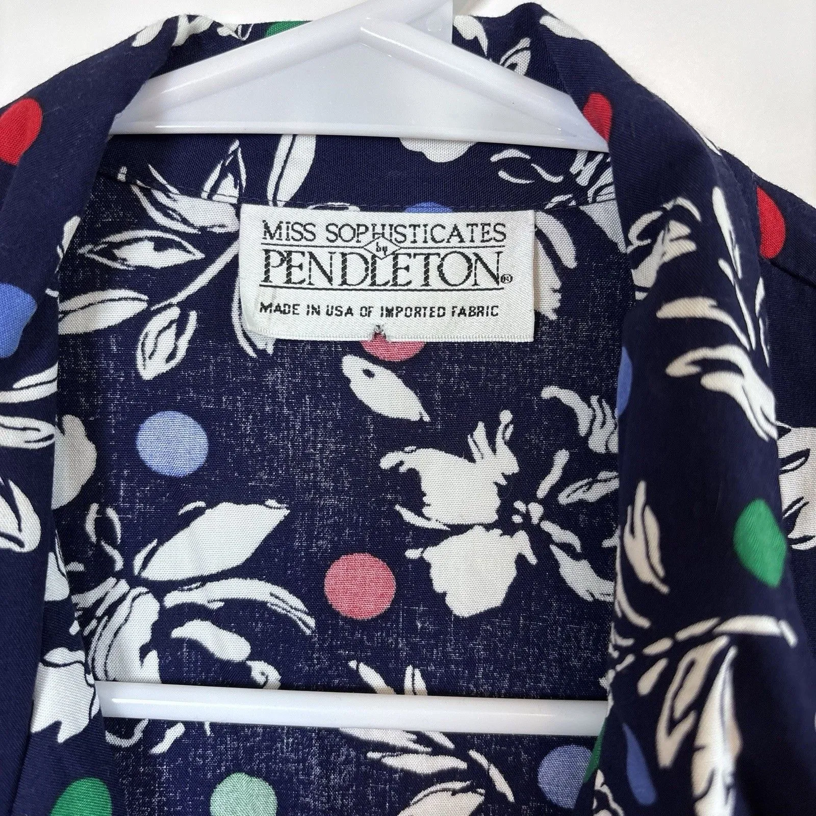 MISS SOPHISTICATES BY PENDLETON Vintage Floral Button Down Shirt Womens Size 14 - Image 3