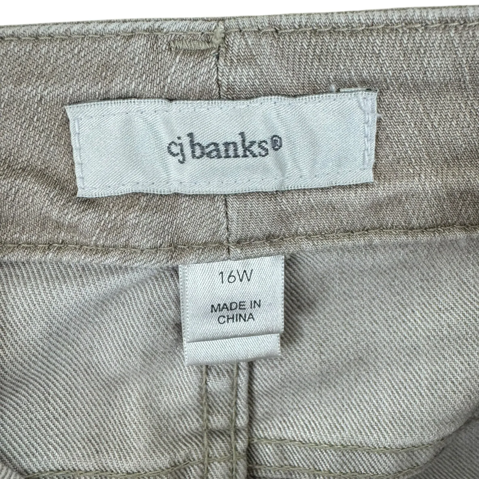 CJ Banks Tan Cotton Blend Mid Rise Stretchy Skinny Jeans Size 16W - Image 4