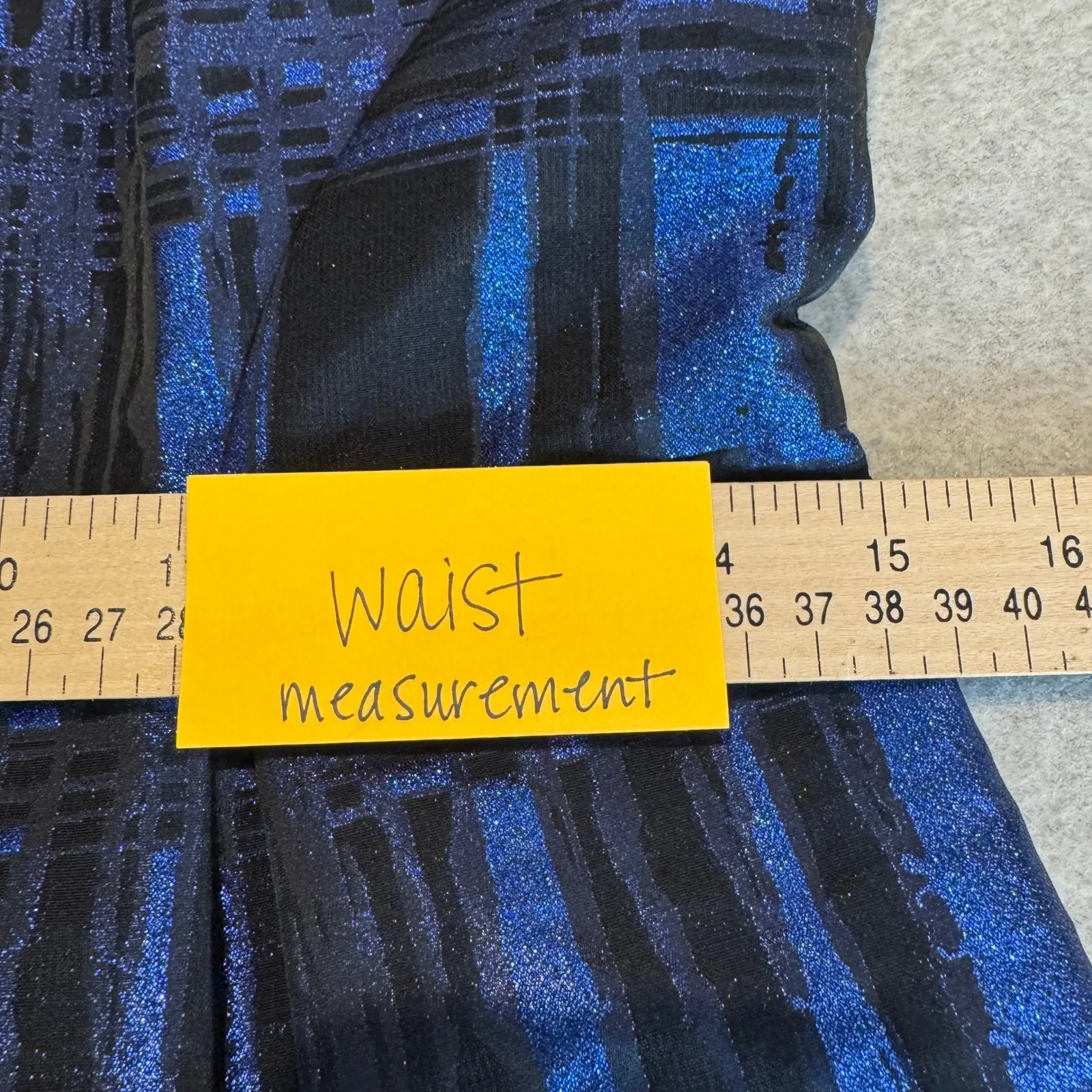 Eva Franco Nova Fit Flare Dress Womens 6 Metallic Blue Black Open Back Lined - Image 15