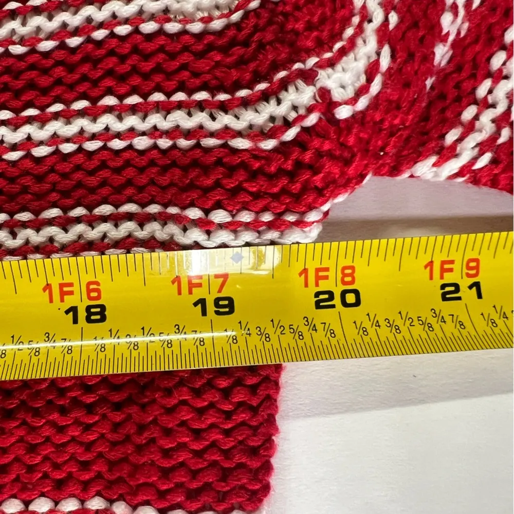 Umgee S red white striped lightweight bell sleeve sweater coastal holiday casual - Image 7