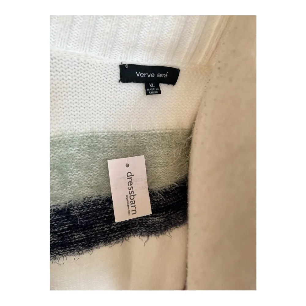 NWT Dressbarn Verve Ami Multicolored Striped Knitted Open Cardigan Size XL - Image 6