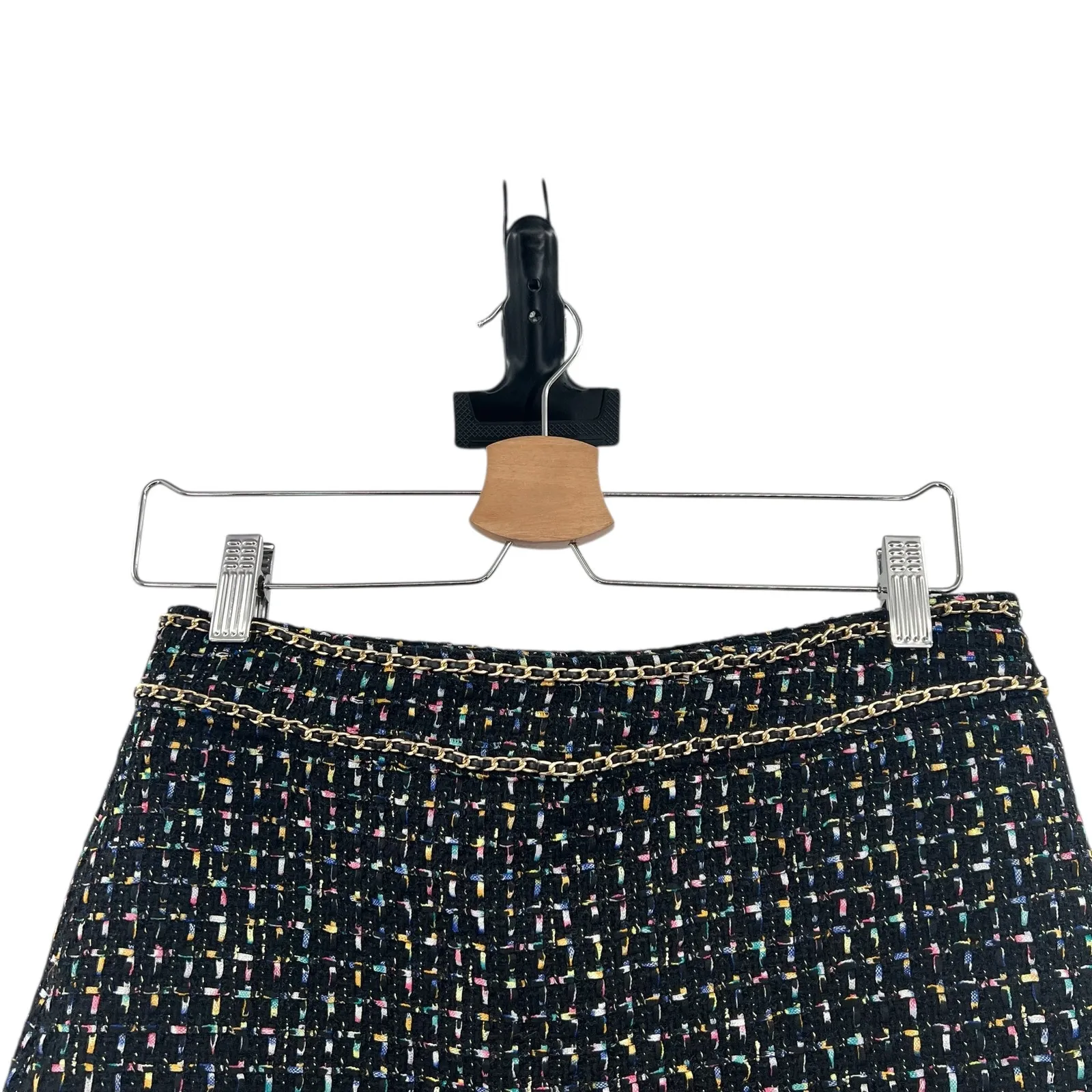We're All Pretty Girls W.A.P.G. Audrey Skirt Mini Tweed Chain Black Multi Medium - Image 2