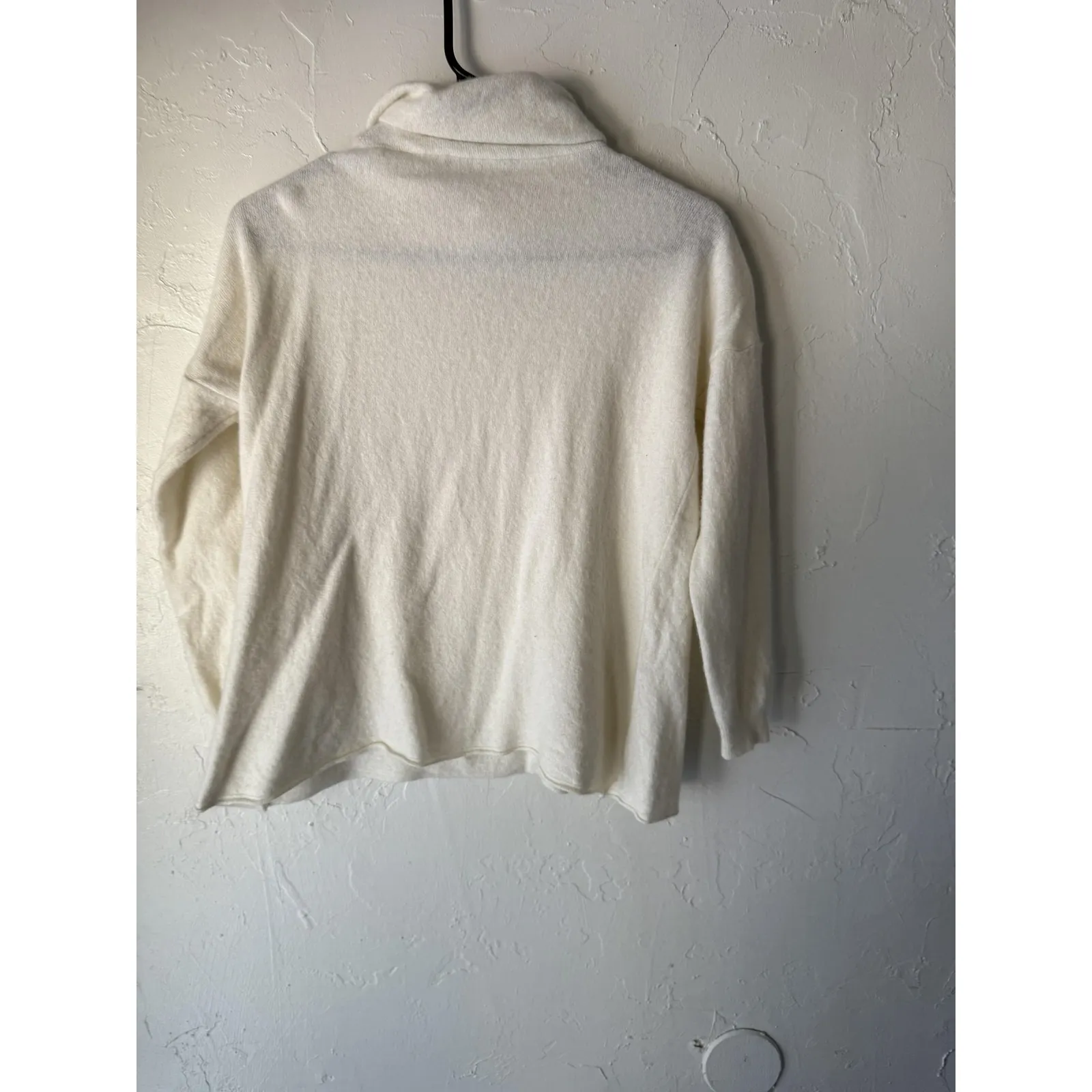 Cashmeritaly Sweater‎ Womens Large White Cowl Neck Wool Silk Cashmere Italy Soft Size 12 - Image 9