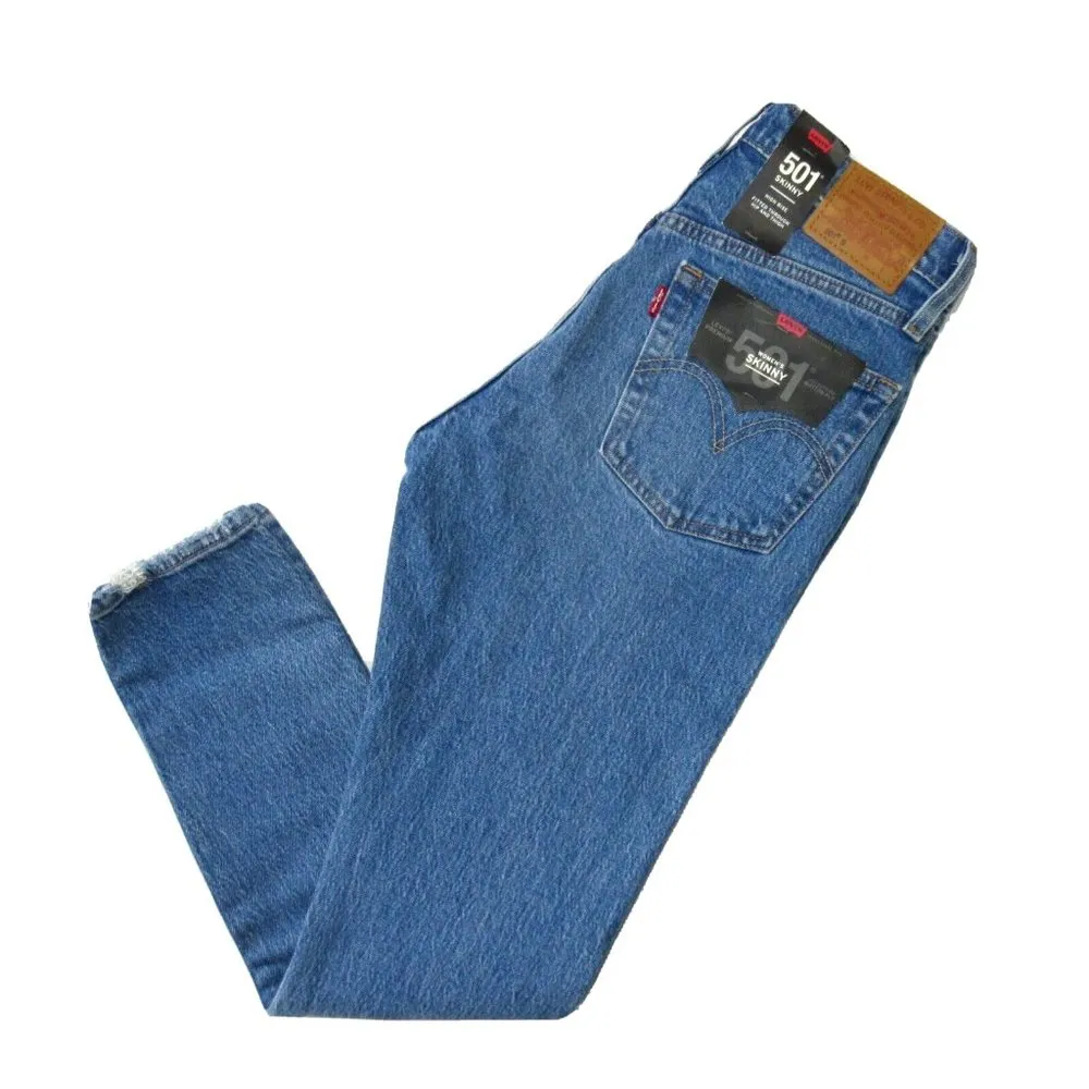 NWT Levi's 501 Skinny in Jive Hushed Heavyweight Stretch Denim Crop Jeans 24 - Image 7