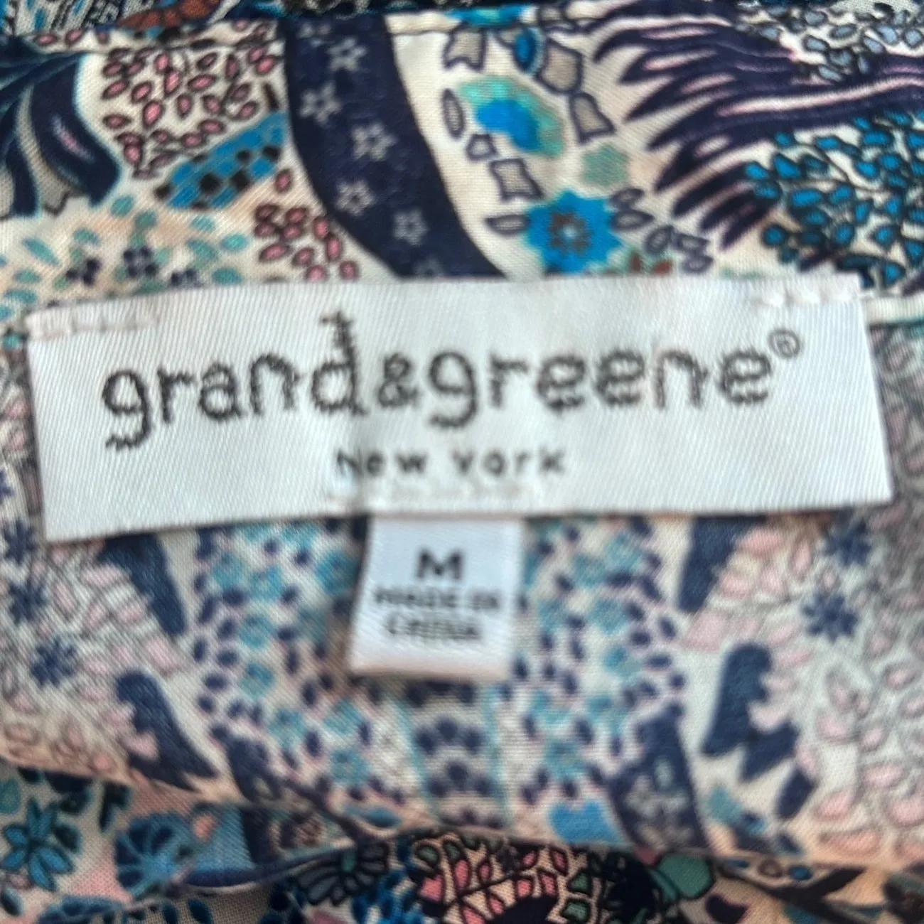 Womens Tunic Medium Fairy Blouse Boho Bohemian Flowy‎ Paisley Handkerchief Hem Blue - Image 4