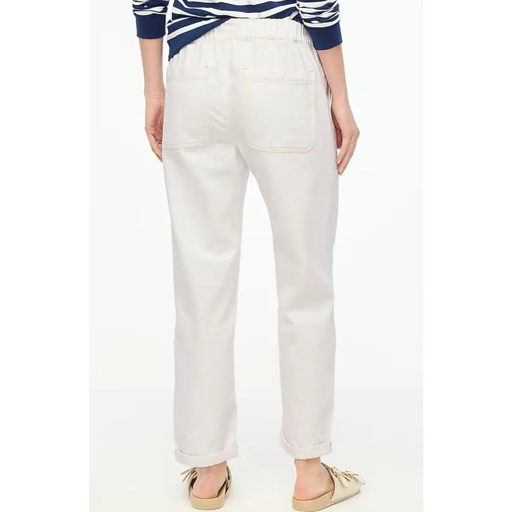 NWT J.Crew‎ Drawstring Pants Size 32 Soft White Causal Comfortable 100% Cotton - Image 3