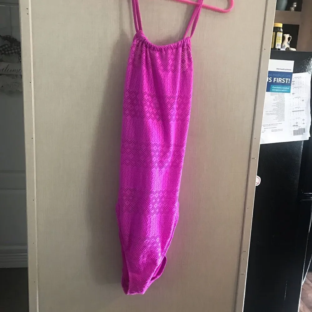 Time and True Hot Pink One Piece Bathing Suit Medium - Image 12