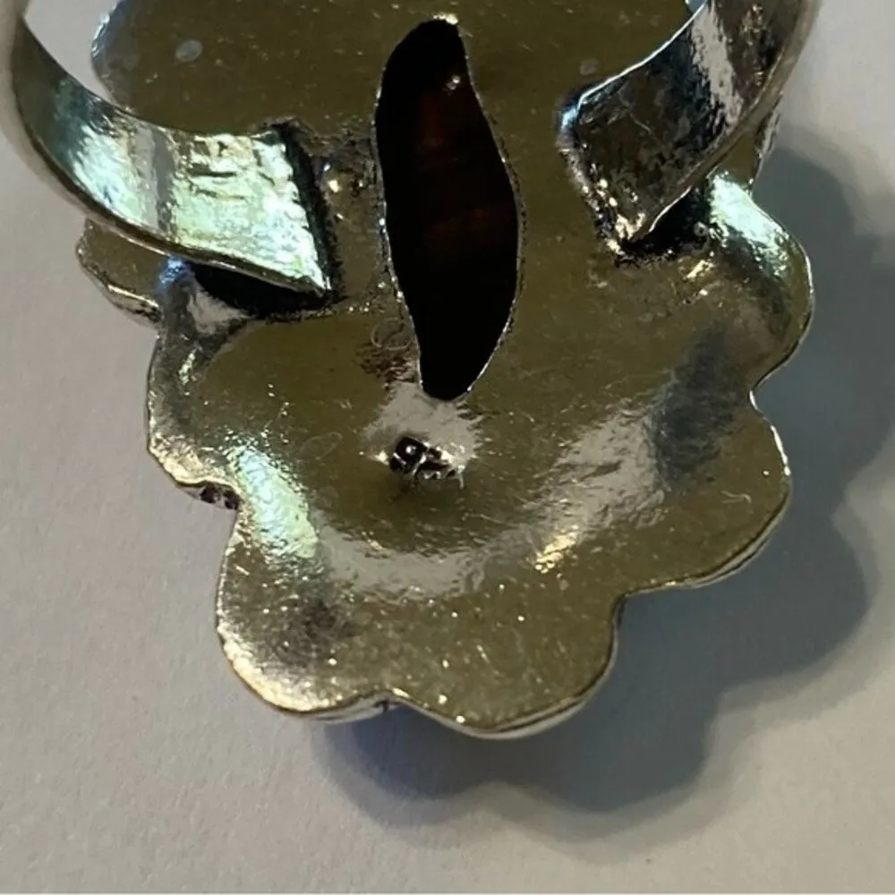 RED Tiger’s Eye Genuine Stone 925 Sterling Silver Ring Brown - Image 4