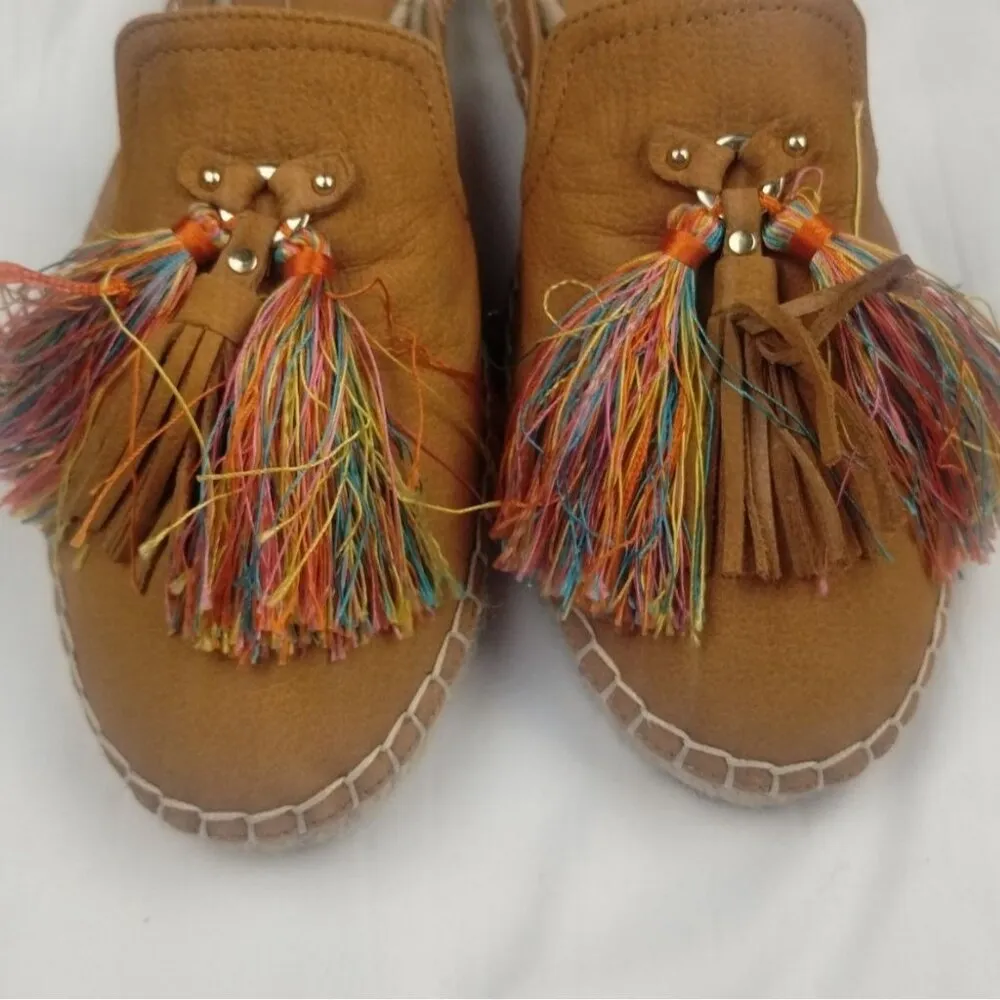 Nine West Women's Tan Shoes/Mules W/ Tassel Sz6.5M SKU3882 - Image 5