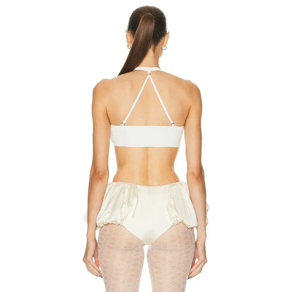 JACQUEMUS Le Bandeau Frivolli Top in Off White 40 New Womens Cropped Bralette - Image 2