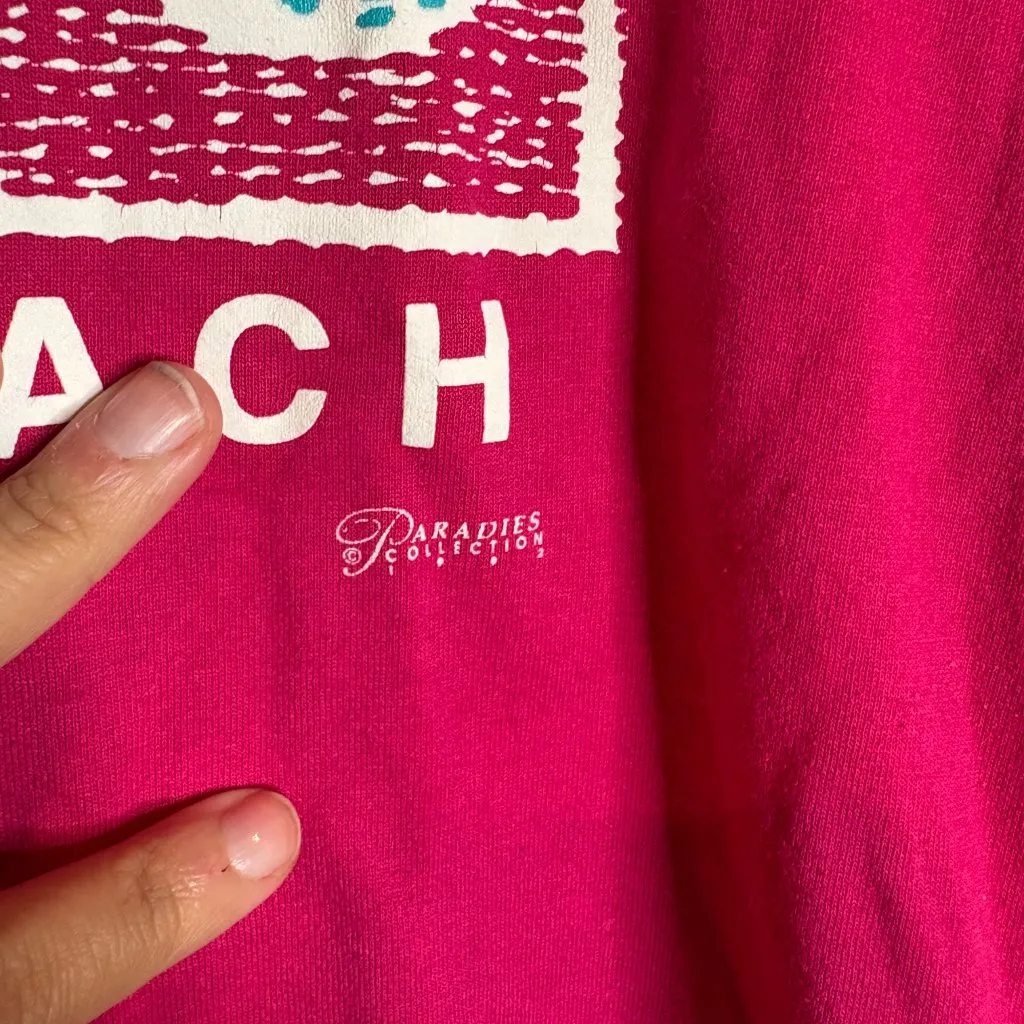 Vtg 1992 single stitch Daytona Beach pink tee - Image 3