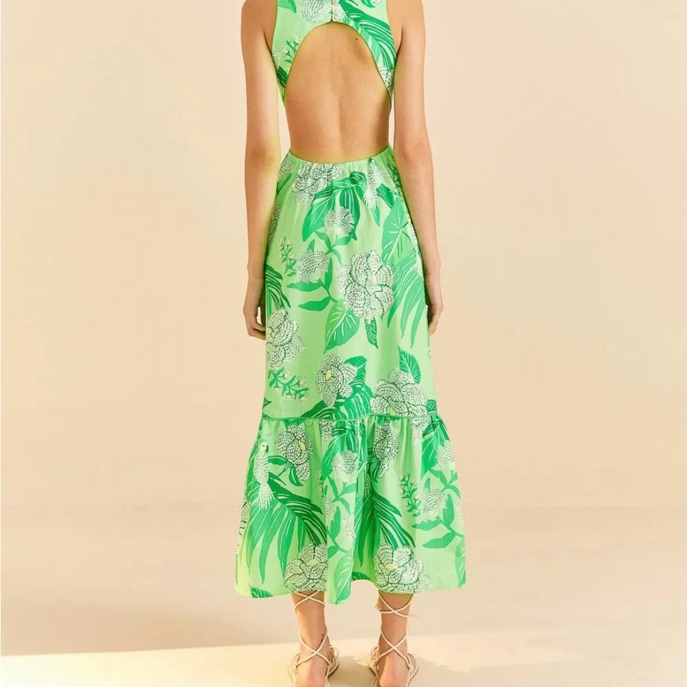 Farm Rio Dewdrop Floral Green Midi NWT - Image 3
