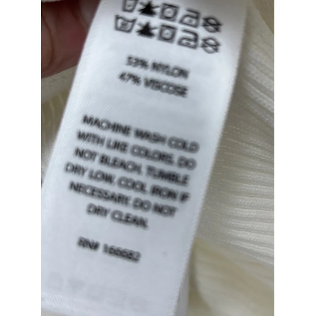 Revolve House Of Harlow Wide Leg Pants High Rise Scalloped Waist XS Cream Ribbed - Image 5