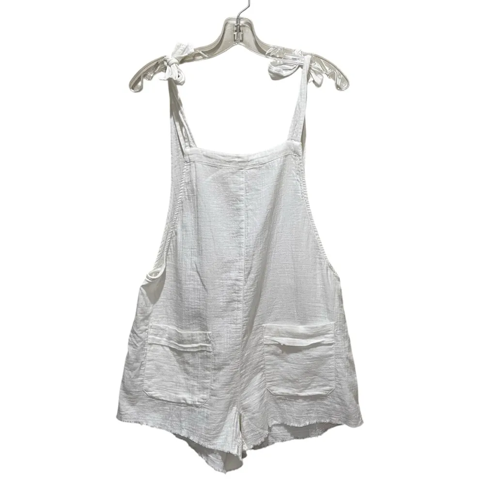Billabong Girl On The Run White Cotton Tie Strap Romper Women’s Size Medium - Image 5