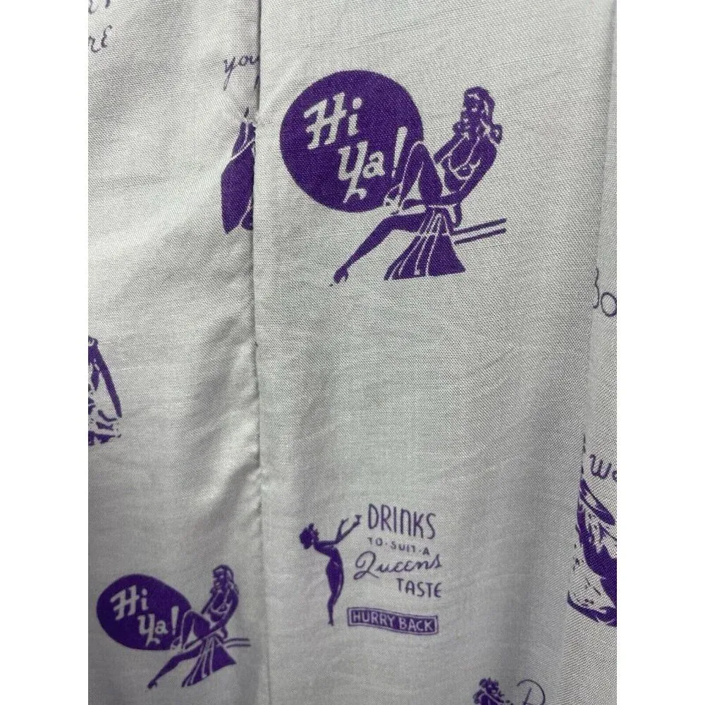 Lavender Milkmaid Pinup Novelty Cocktail Quirky Print Flutter‎ Sleeve Midi Dress Purple - Image 8