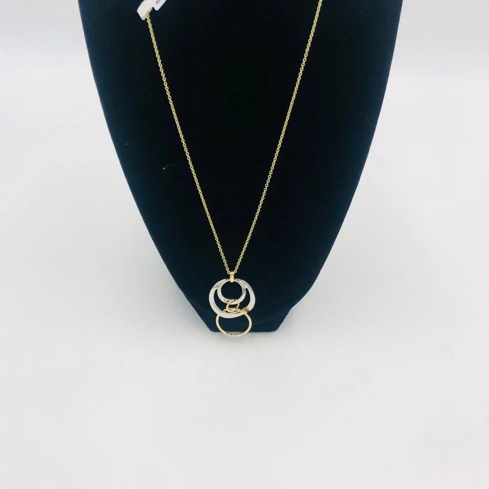 Brand New Gold & Silver Park Row Three Layer Circle‎ Pendant Necklace For Women - Image 3