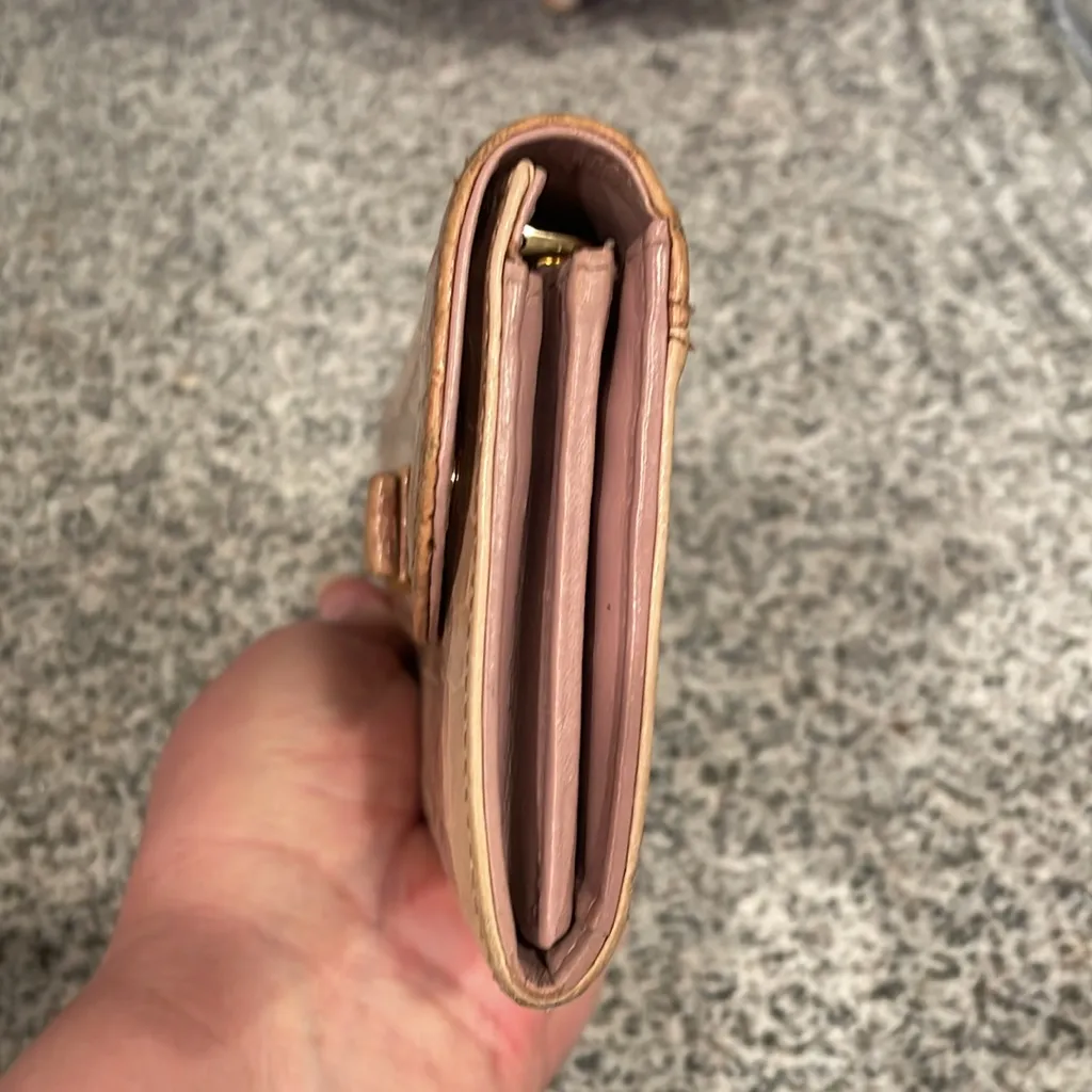 Miu Miu Croc Embossed Leather Wallet with bow - Image 4