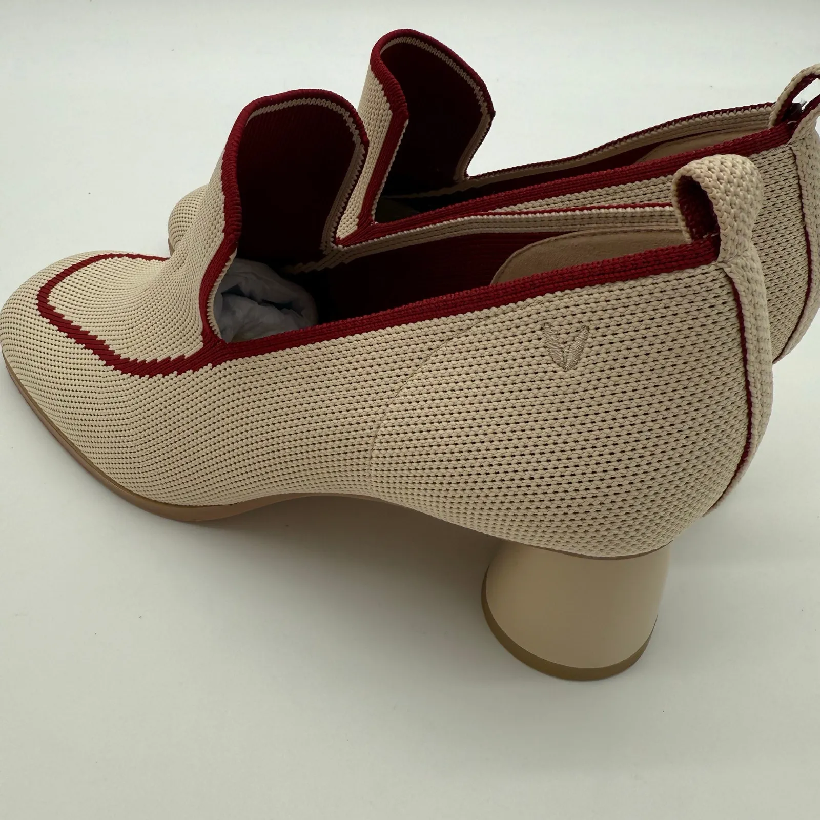 Vivaia Quinn Square Cream Minimalist Old Money Knit Comfort Loafer Heels NWB 9 - Image 6